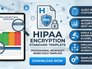 HIPAA Encryption Standards Policy, editable ePHI compliance template