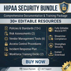 HIPAA Security Bundle, complete Security Rule compliance documentation package