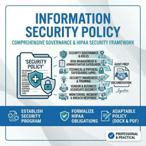 HIPAA Information Security Policy, editable security compliance template