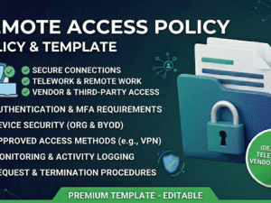 HIPAA Remote Access Policy, editable secure access template