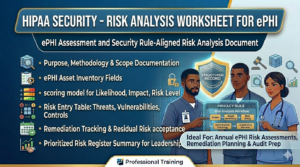 HIPAA Risk Analysis Worksheet, editable risk assessment tool