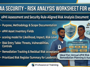 HIPAA Risk Analysis Worksheet, editable risk assessment tool