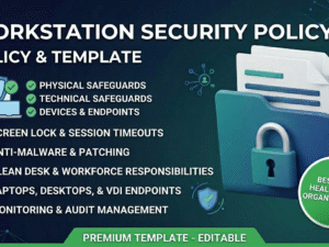 HIPAA Workstation Security Policy, editable physical safeguards template