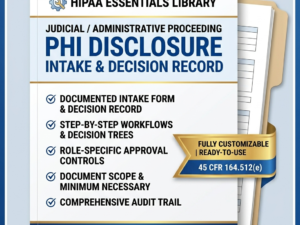 Judicial / Administrative Proceeding PHI Disclosure Intake and Decision Record