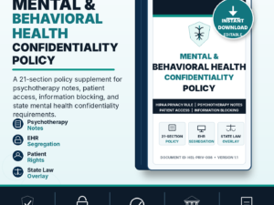 Mental and Behavioral Health Confidentiality Policy