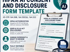HIPAA AI Consent and Disclosure Form