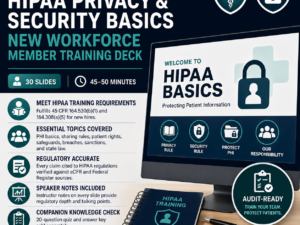 HIPAA Workforce Member Training Deck With Quiz cover slide
